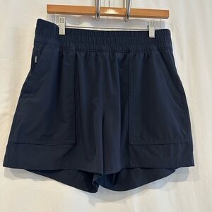 Athleta Wayfind High- Rise Navy Blue Shorts 5”
